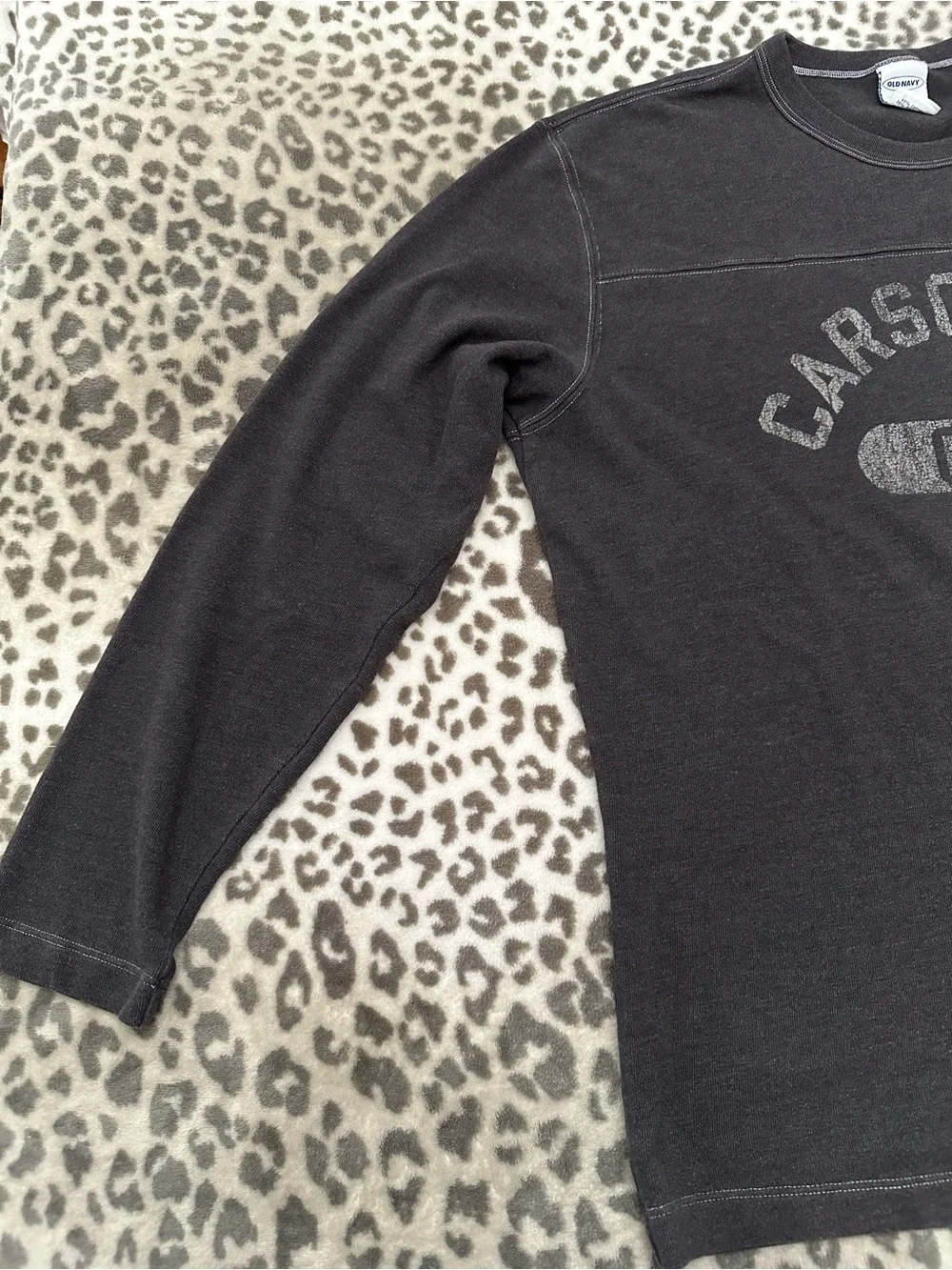 Y2K Old Navy Long Sleeve Graphic Top Gray Size Large Men’s